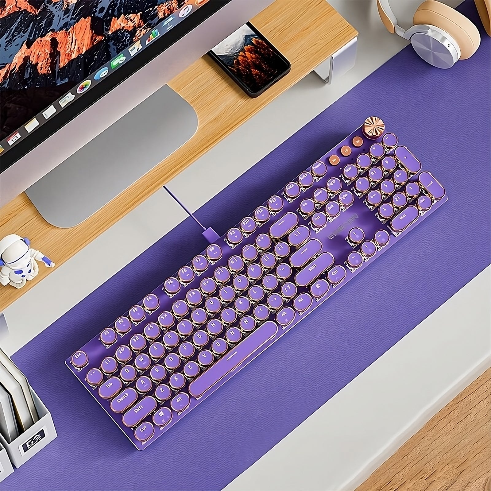 Retro Typewriter Keyboard 2 in Purple